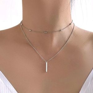 🔥🖤 Layered necklace with bar pendant; gorgeous beaded embellishments